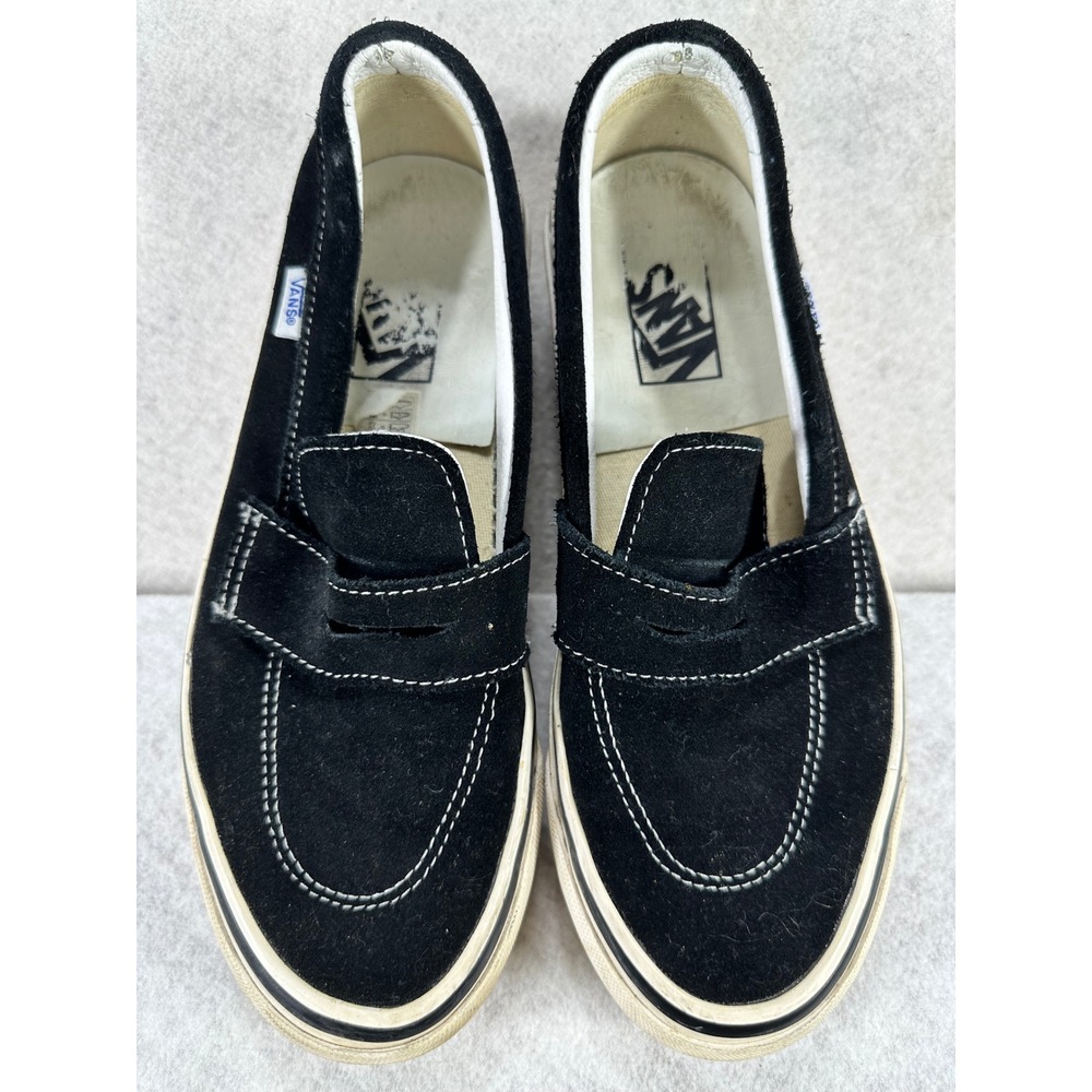 Vans Style 53 DX Black Suede Penny Loafer Slip On Shoes Mens 6.5 Womens 8